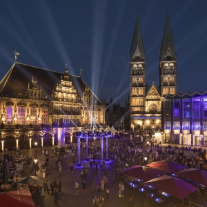 Bildmotiv Eröffnung IV: Marktplatz mit Rathaus, Dom und Bürgerschaft
